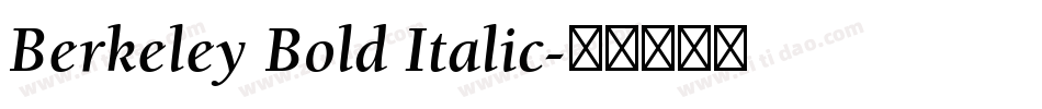 Berkeley Bold Italic字体转换